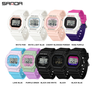 Relojes Deportivos Digitales SANDA 393 para Hombre y Mujer, Reloj de Pulsera Electrónico LED con Resistencia al Agua de 5 Bar, Cuenta Regresiva, Fecha - Product Image 6