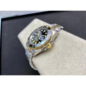 Drioshipping impermeable 40mm C fábrica 3135 movimiento dos tonos oro negro cerámica buceo 904L acero Qinglv reloj - Product Image 4