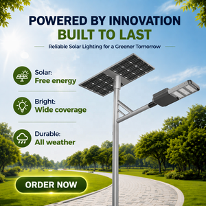 Lampu Jalan Tenaga Surya JKCSOLAR 50W <span class=keywords><strong>LED</strong></span> Monocrystalline dengan Baterai LiFePO4 (Lebih dari 2000 Siklus) IP66 Garansi 3 Tahun MPPT Bridgelux - Product Image 1
