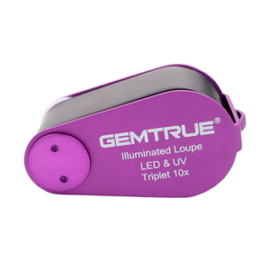 Portable LED UV <strong>Triplet</strong> Loupe Rechargeable Diamond Checking Magnifier Illuminated Jeweler Loupe 10x - Product Image 2