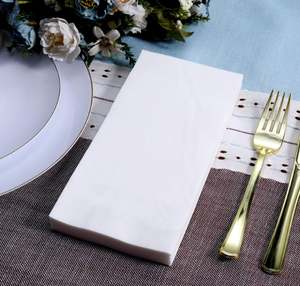 Serviette jetable en papier Airlaid 1 plis, blanche, effet lin, serviettes en papier personnalisées avec logo, serviette de table, papier de soie, hôtel, mariage, fête - Product Image 1