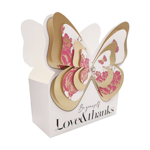 Caja de Regalo de Lujo Estilo Mariposa para Canasta de <span class=keywords><strong>Flores</strong></span>, Ramo y <span class=keywords><strong>Arreglos</strong></span> Florales, Caja de Papel Cartón Blanco - Product Image 5