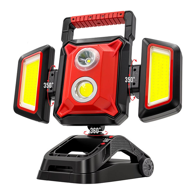 Magnetic Portable COB Work Light 360° Rotatable Floodlights Big Clamp 5 Light Modes for Jobsite Workshop Car Repairing