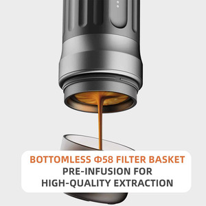 Mini Cafetera Espresso de 20 Bares, Nuevo Diseño, Cafetera de Viaje, Cafetera Inteligente con Cesta de 58 mm para Hotel PCM03S - Product Image 4