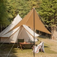 Tente cloche de glamping de luxe en toile de coton, imperméable 4 saisons, type yourte, avec cheminée pour camping en plein air, complexe hôtelier, événement de mariage