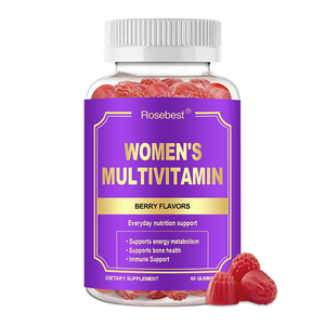 Rosebest, fabricant chinois, OEM, marque privée, HALAL, végétalien naturel, 14 nutriments essentiels, complément <span class=keywords><strong>multivitamin</strong></span>é pour femmes sous forme de gommes - Product Image 1