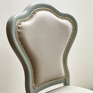 Traditional Tufted <b>Back</b> Dining <b>Chair</b> PU Leather Seat Wood Legs Antique Style Durable Comfortable for Dining Room Home Furniture - Product Image 3