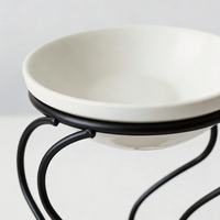 Brûleur d'huile à bougie chauffe-plat en métal, style européen romantique, avec plaque en céramique