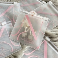 Sac zippé transparent personnalisé de luxe avec logo, petit sac en plastique réutilisable pour cadeaux, accessoires, pochette à bijoux