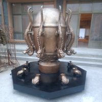 Sculpture de sismographe en bronze de 2 mètres, instrument scientifique chinois ancien, statue