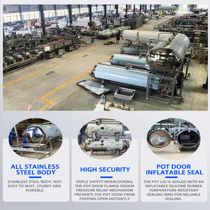 Autoclave Comercial Profissional de Alta Pressão em Aço Inoxidável para Esterilização de Alimentos, Certificado CE, Controlada por PLC, Alta Performance Laboratorial - Product Image 5