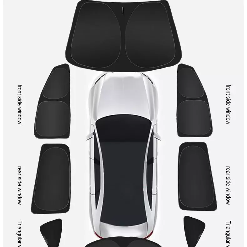 Модель Y, 4 окна, автомобильный солнцезащитный козырек, качественный автомобильный солнцезащитный козырек для лобового стекла Tesla Model 3