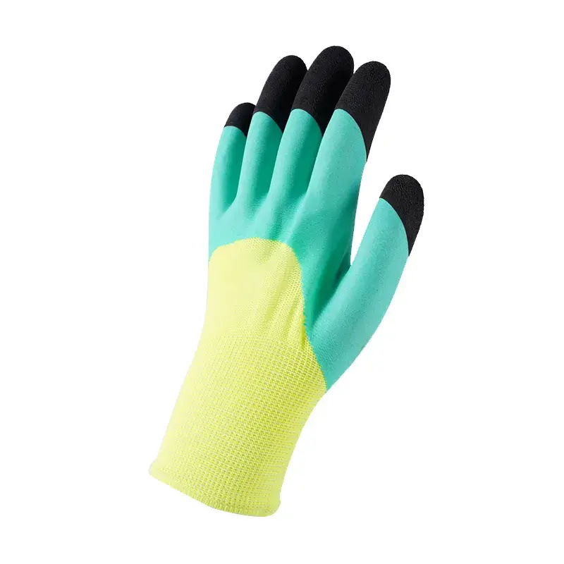 Polycotton Liner Latex Foam Gecoat Afwerking Winter Handschoen Arbeidsbescherming Nylon Schuim Slijtvast Beschermend Met Latex Handschoenen