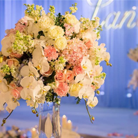 Nouveaux Centres de Table de Mariage en Fleurs Blanches, Boules de Fleurs Artificielles en Soie Rose Rouge
