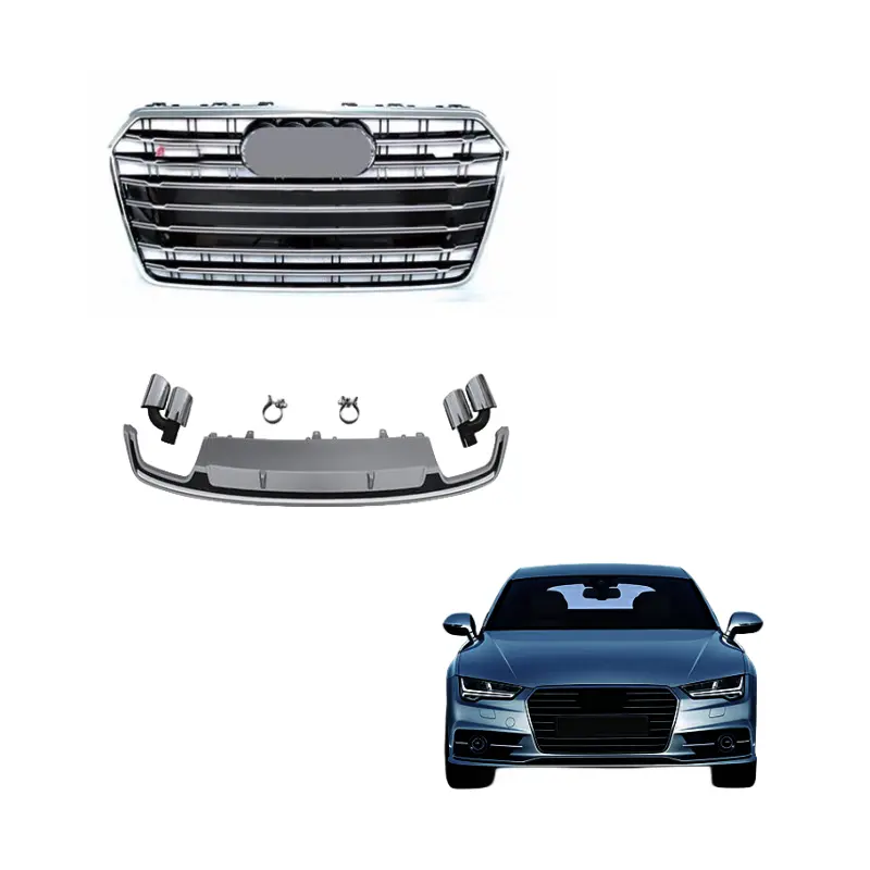 Accesorios exteriores automotrices piezas de ajuste automático actualización a Racing Sport S7 estilo rejilla de parachoques delantero para Audi A7