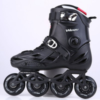 Patins à roulettes professionnels pour adultes, ensemble complet avec chaussures plates, freins pour débutants, roues en PU