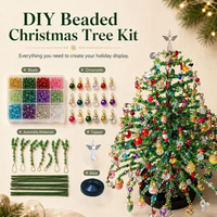 Kit de bricolage pour sapin de Noël, ensemble de fabrication de sapin de Noël perlé, décoration de Noël en perles, mini ornement de table fait main, cadeau de Noël