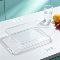 Boîte d'emballage carrée personnalisée en PET de qualité alimentaire pour fruits et légumes avec couvercle, transparente, capacité personnalisable