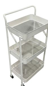 Modern Stainless Steel Foldable Cart Foldable Kitchen Gadgets 3 Layers Sample Available Easy Bulk Order Premium Folding Cart - Product Image 4