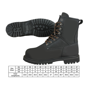 מגפי בטיחות עבודה גבוהה של גברים loggers נזק כימי פלדה בוהן מסווה עור פרה גומי insole-עבור כל עונות השנה - Product Image 2