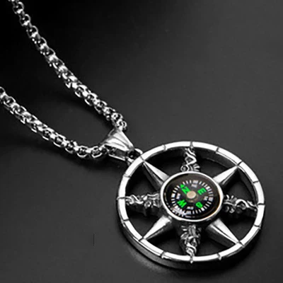Silver Green Compass