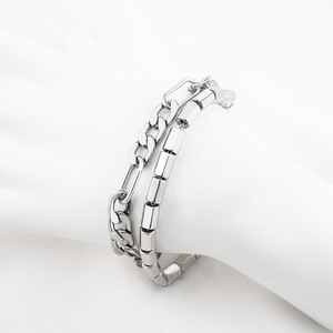 Bracelet chaîne en acier titane pour homme, style punk géométrique, bijoux de motard - Product Image 3