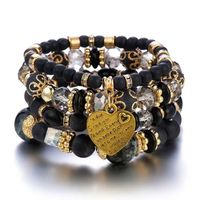 Bracelets en perles de verre multicouches de luxe NYY pour femmes, ensembles de bracelets à pendentif cœur de haute qualité, tendance