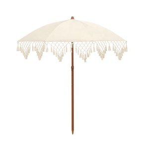 Parasol de jardin écologique avec pompon et long manche, design Art <span class=keywords><strong>Déco</strong></span> pour balcon, terrasse, bord de mer - Product Image 2