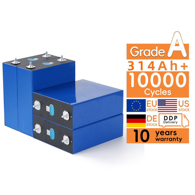 EU US Poland Stock Lifepo4 Battery Cells 314AH Grade A EVEMB31 DIY 12V 24V 48V RV EV Boat Golf Solar Energy Storage Baterie