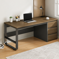 Bureau d'ordinateur en MDF écologique avec tiroirs, design simple et moderne pour chambre, bureau, maison, étude, mobilier de travail