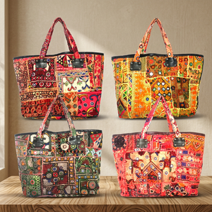 ขายส่งจำนวนมากวินเทจมือหนังปักจับกระเป๋าถือ - Product Image 4