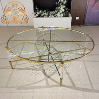 Table basse ronde en verre avec Design acrylique et métal