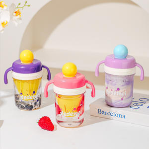 Biberón Tedemei con pajita y asa, material Tritan, taza portátil para niños de 0 a 12 meses - Product Image 1