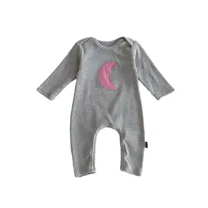 2024 Spring Fashion Moon Pattern Long Sleeve Baby Cotton Knitted Rompers