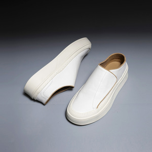 Chaussures plates blanches simples et solides, chaussures de marche décontractées, légères, souples, à bout rond et large, absorbant les chocs et stables - Product Image 6