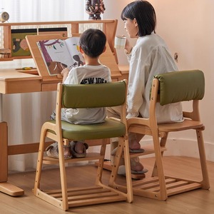 Silla infantil de madera maciza, silla de estudio de altura ajustable, diseño minimalista, muebles para niños - Product Image 4