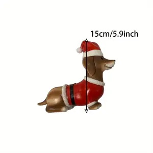 エレガントな樹脂収集可能ソーセージ犬像クリスマス装飾工芸品 - Product Image 3
