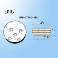 Réflecteur LED à 5 chambres, surface lisse haute brillance, aluminium AL6063 pour projecteurs LED de moto haute puissance