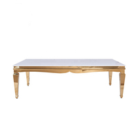Table en acier inoxydable pour cérémonie, décoration d'événements royaux, Table en forme de lune MDF