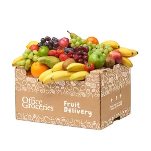 Custom Corrugated Cardboard Handle Fruit Packaging Carton Box With Dividers Date Fruit Carton Box Eco-friendly