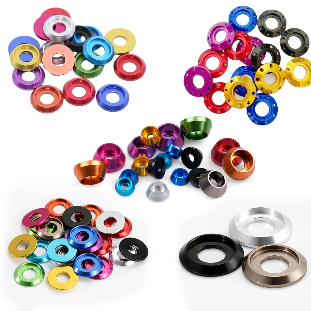 DIN Countersunk Washers M3 M4 M5 M6 M8 Aluminum Fender anodized color Washer With Bolt