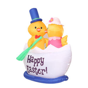 Décoration gonflable <span class=keywords><strong>de</strong></span> Pâques BOYI Poulet gonflable jaune <span class=keywords><strong>de</strong></span> Pâques avec bateau - Product Image 3