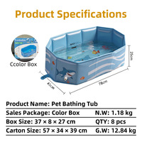 Baignoire Octogonale Pliable Personnalisée OEM pour Animaux de Compagnie, Seau de Lavage Épaissi Portable pour Chiens, Échantillon Disponible