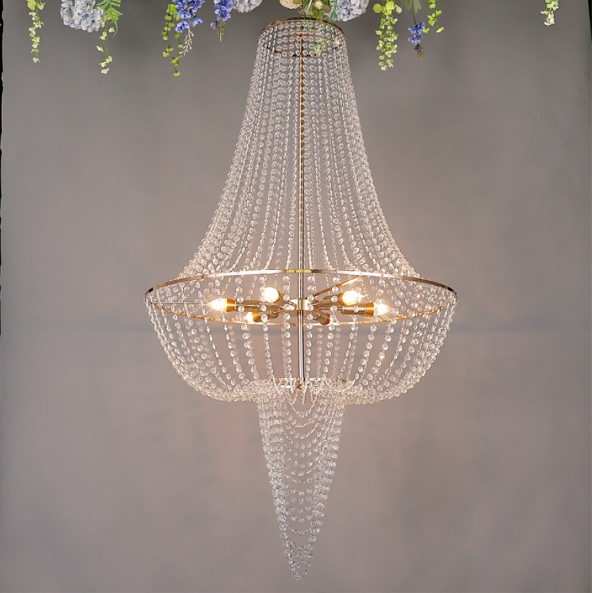 Modern Wedding Decoration Hanging Chandelier Lamp Crystal Wedding Chandelier Pendant Lights for Wedding Ceiling Decorations
