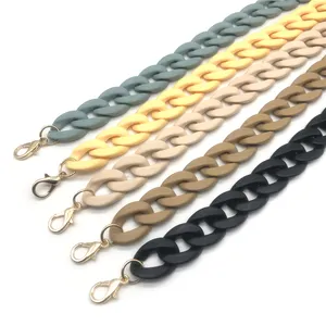 Meetee B-C107 European And American Color Matte Acrylic Resin Chain Bag Accessories With Hardware Buckle