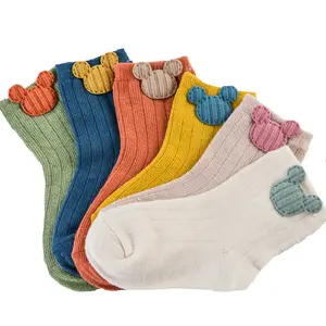 Meias de algodão para bebês recém-nascidos de 0 a 3 anos, meias fofas com estampa de animais, primavera e outono