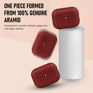 Funda Protectora para Auriculares de Fibra de Carbono de Aramida Súper Resistente con Protección Completa de Color Rojo para Airpod Pro 3 - Product Image 5