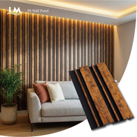 Panneau mural PS de style coréen haut de gamme, imperméable, à lattes en charbon de bois, panneau à lamelles 3D pour la décoration intérieure du plafond