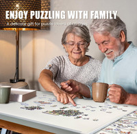 Meilleures ventes : Planche à puzzle rotative pliable en bois poli, motif art populaire, avec 1000/1500 pièces, pour mamans et adultes
