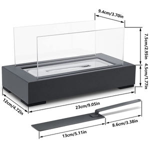 Mini cheminée moderne de table à l'éthanol pour la décoration extérieure du salon autoportante en métal - Product Image 3